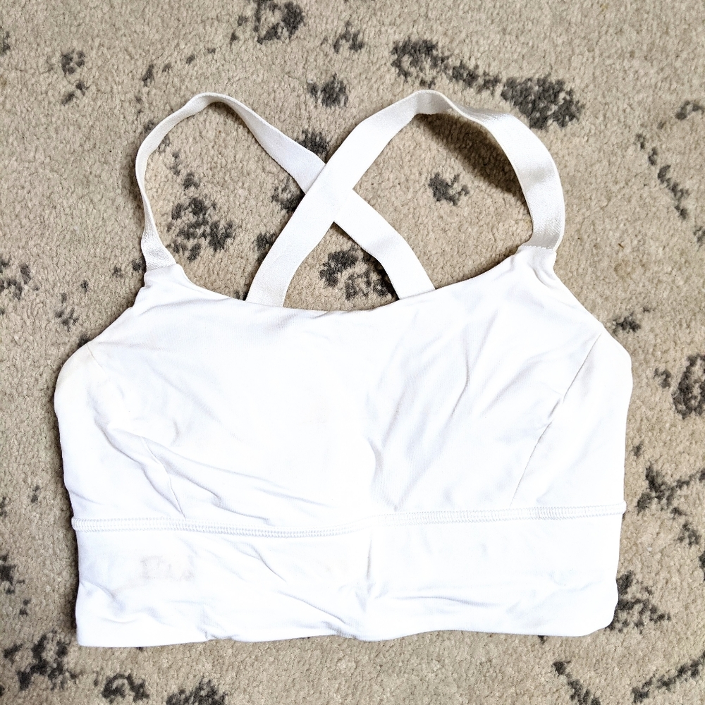 Lululemon White Sports Bra Adjustable Back Size 4